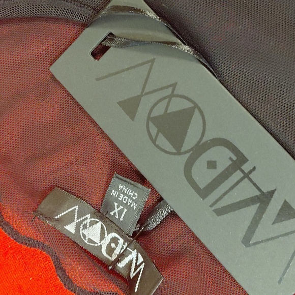 DOLLSKILL WIDOW 1X HOLLOW EDGES MESH CROP TOP BLACK ANKH BURNOUT LETTUCE EDGES - Picture 4 of 7